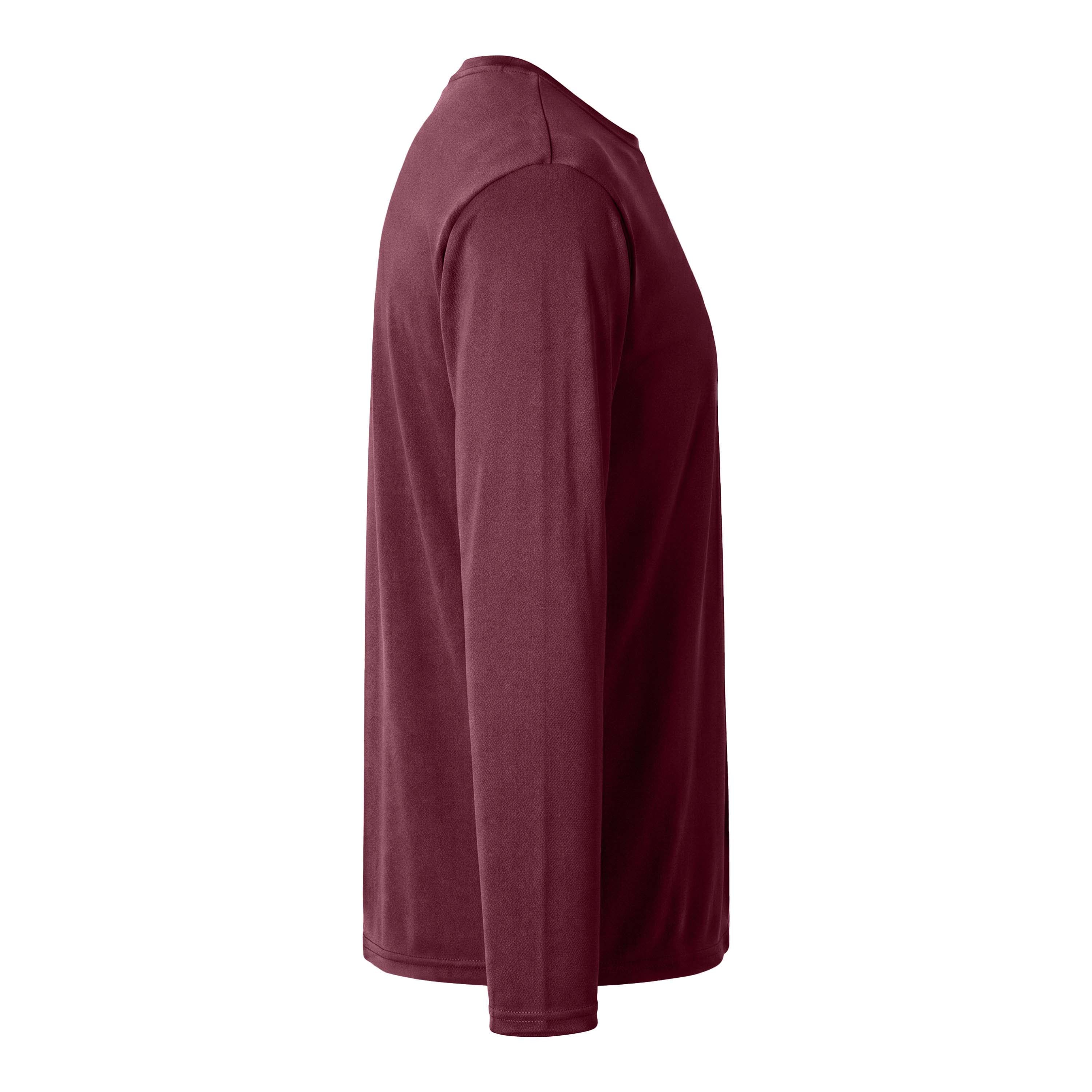 A4 N3165 custom long sleeve t-shirt in cardinal, right side view