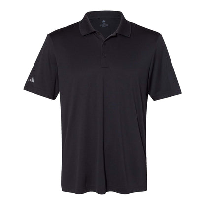 Adidas A230 custom polo in black, front view