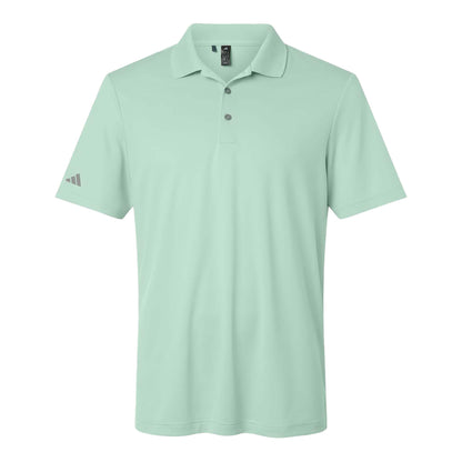 Adidas A230 custom polo in clear mint, front view