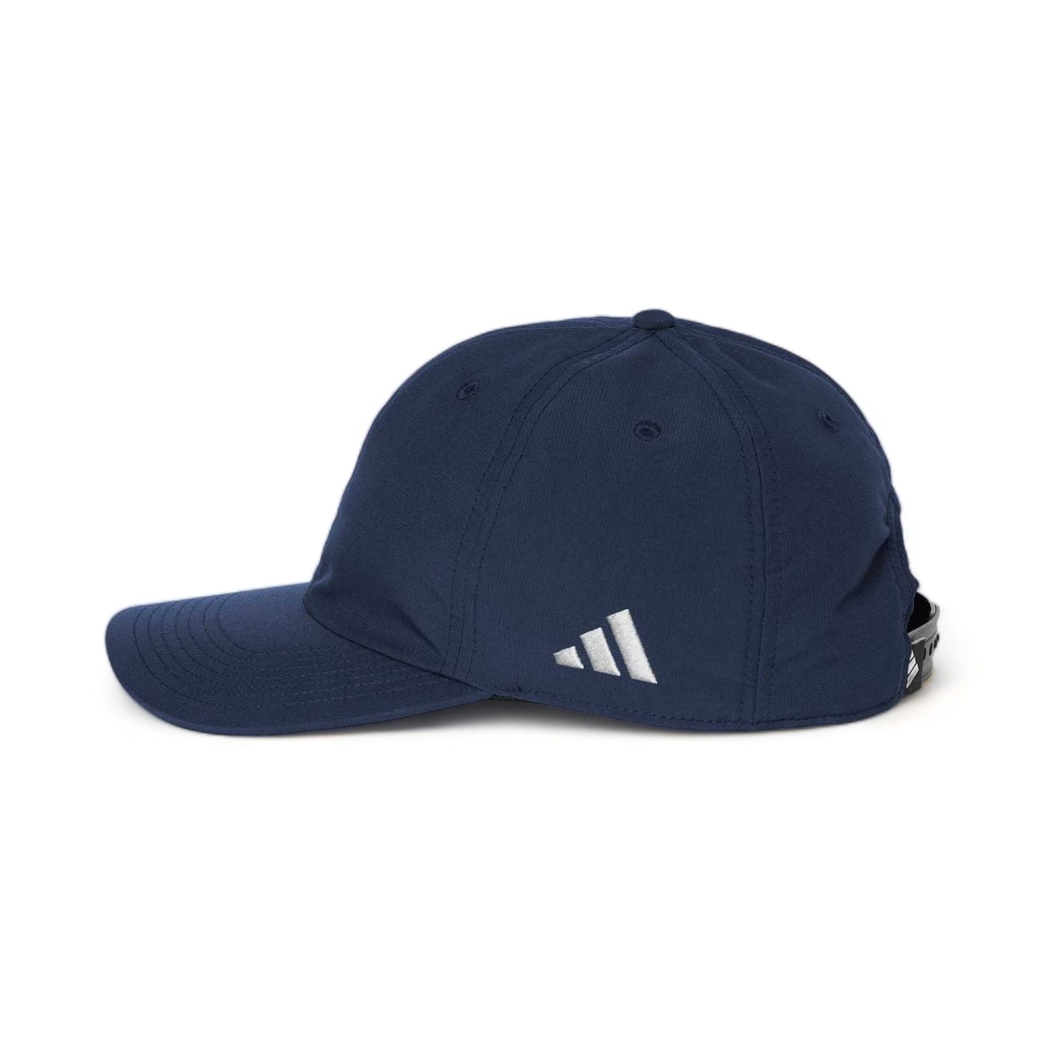 Side view of Adidas A600S custom hat in collegiate navy
