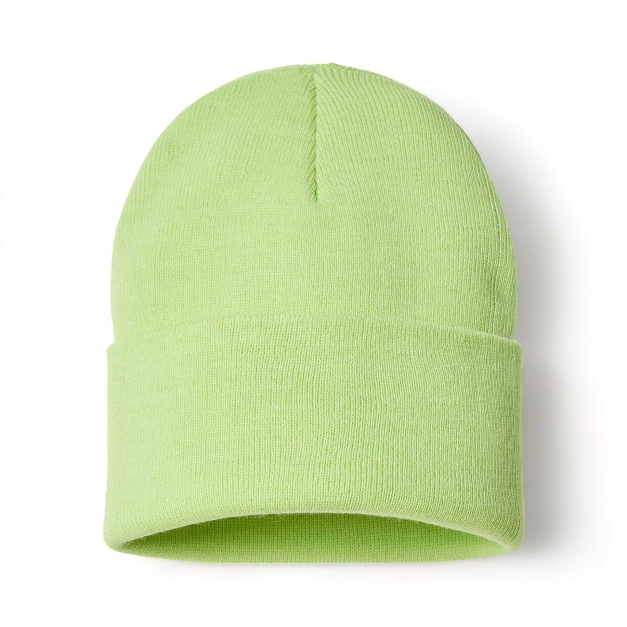 Front view of Atlantis Headwear PURE custom hat in acid green