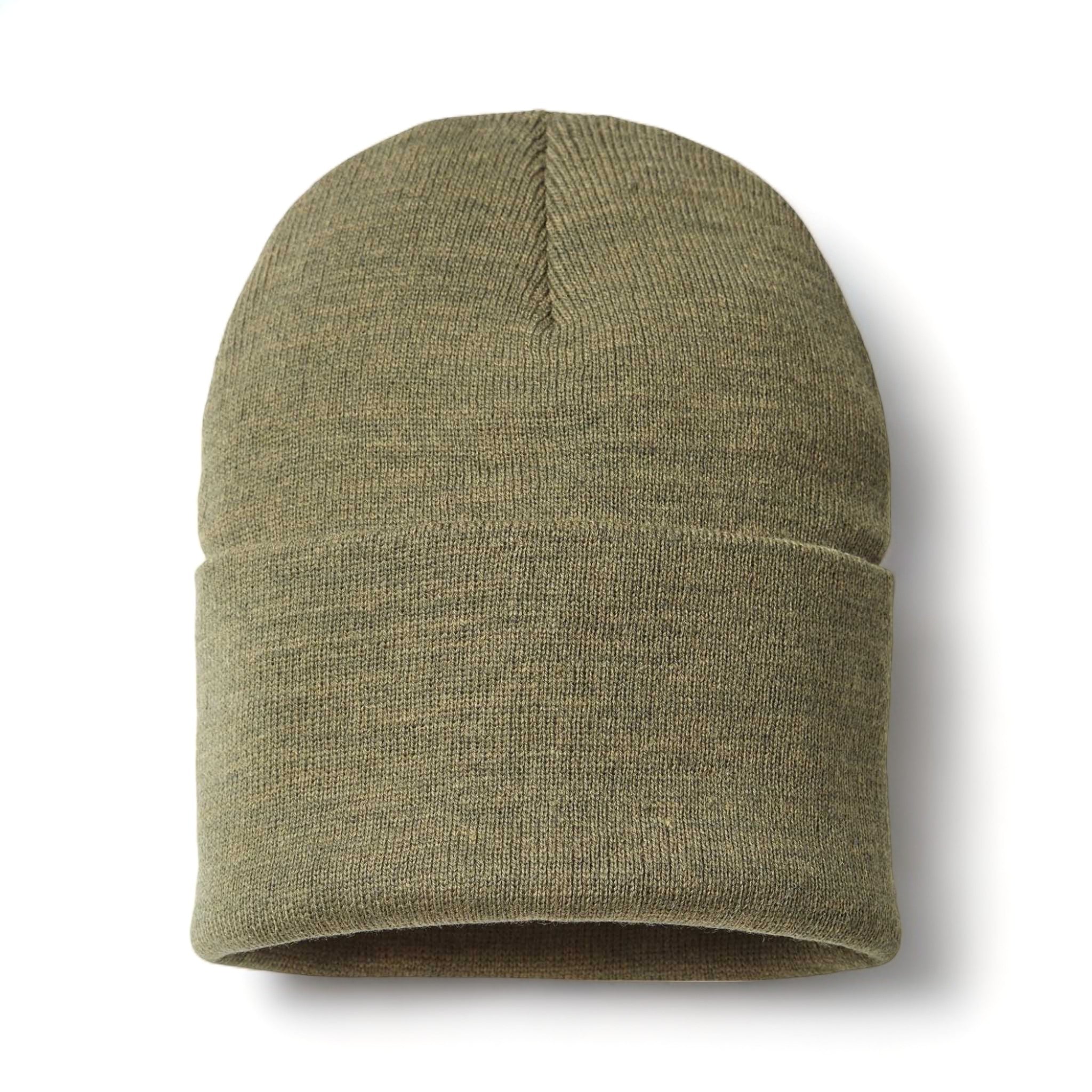 Front view of Atlantis Headwear PURE custom hat in olive