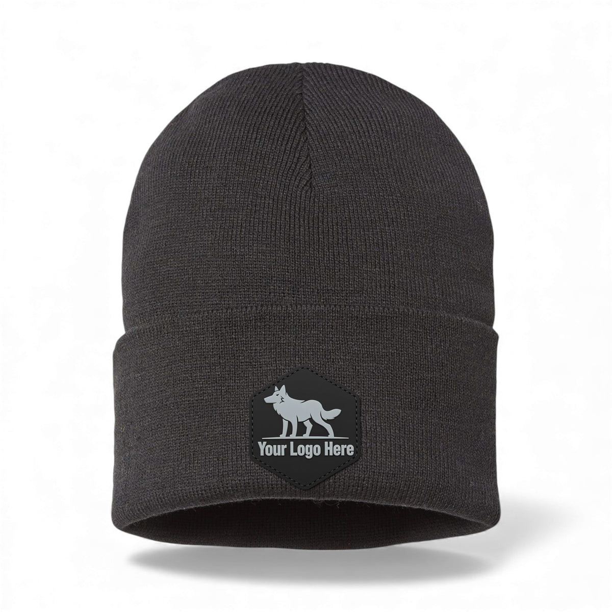 PVC patch preview of Atlantis Headwear PURE custom hat in black