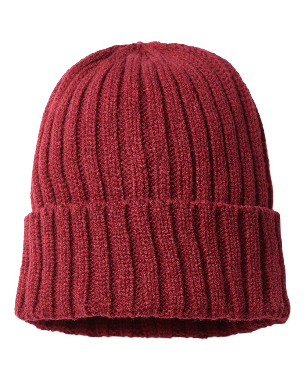 Front view of Atlantis Headwear SHORE custom hat in burgundy