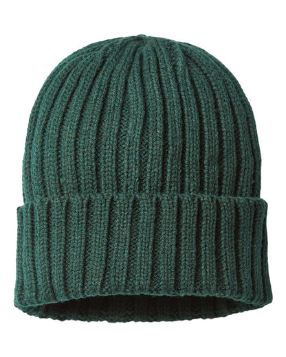 Front view of Atlantis Headwear SHORE custom hat in green bottle