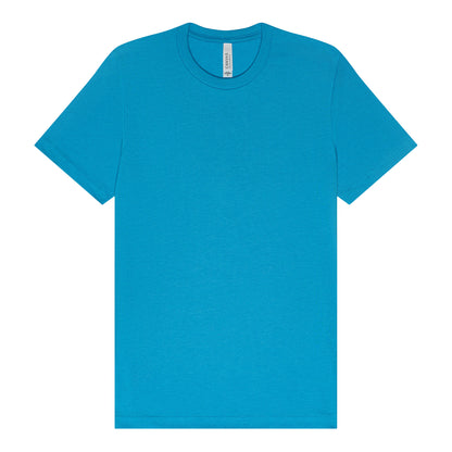 Bella + Canvas 3001 custom short sleeve t-shirt in aqua, front view