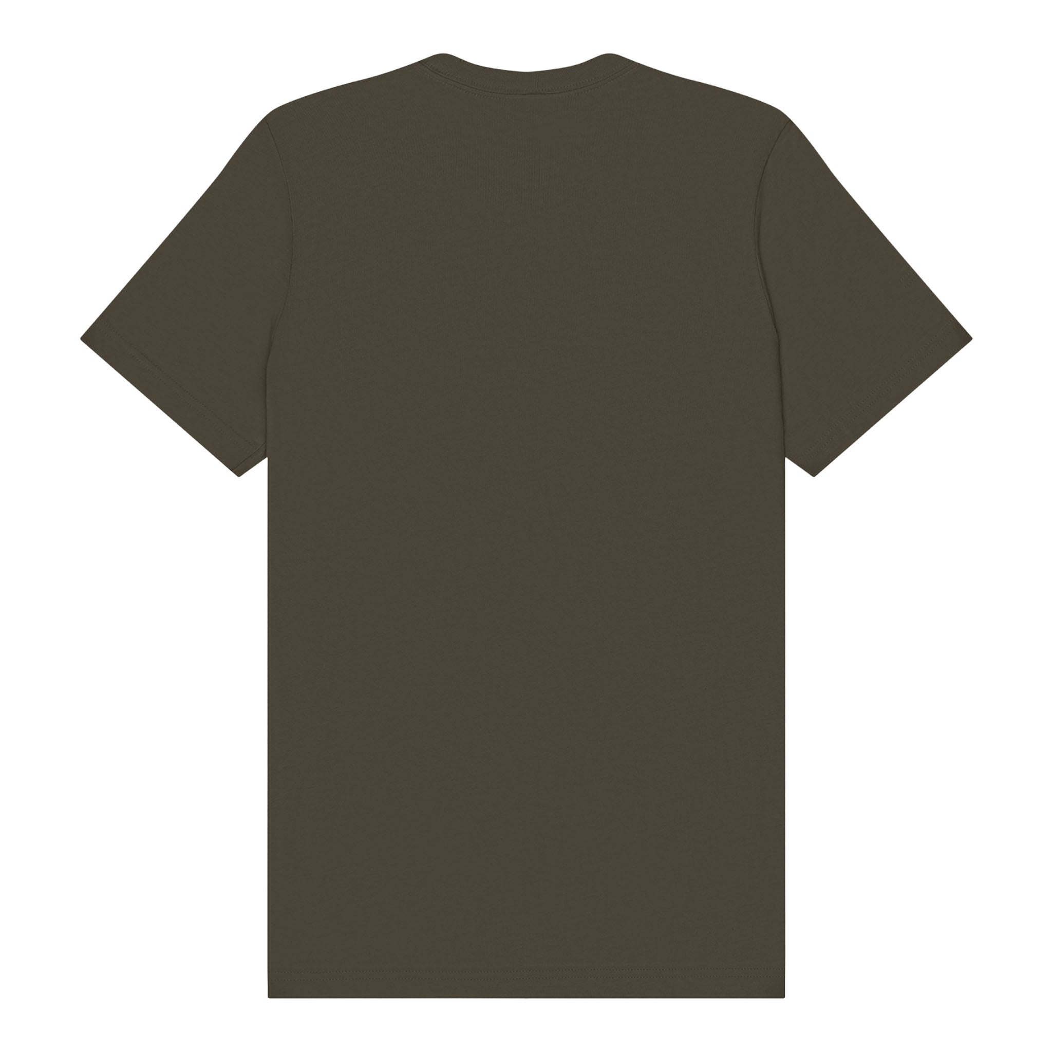 Bella + Canvas 3001 custom short sleeve t-shirt in army, back view