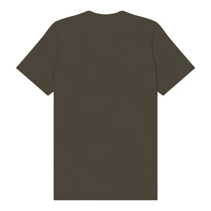 Bella + Canvas 3001 custom short sleeve t-shirt in army, back view