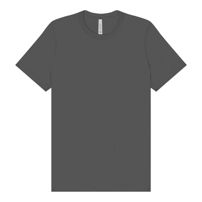 Bella + Canvas 3001 custom short sleeve t-shirt in asphalt, front view