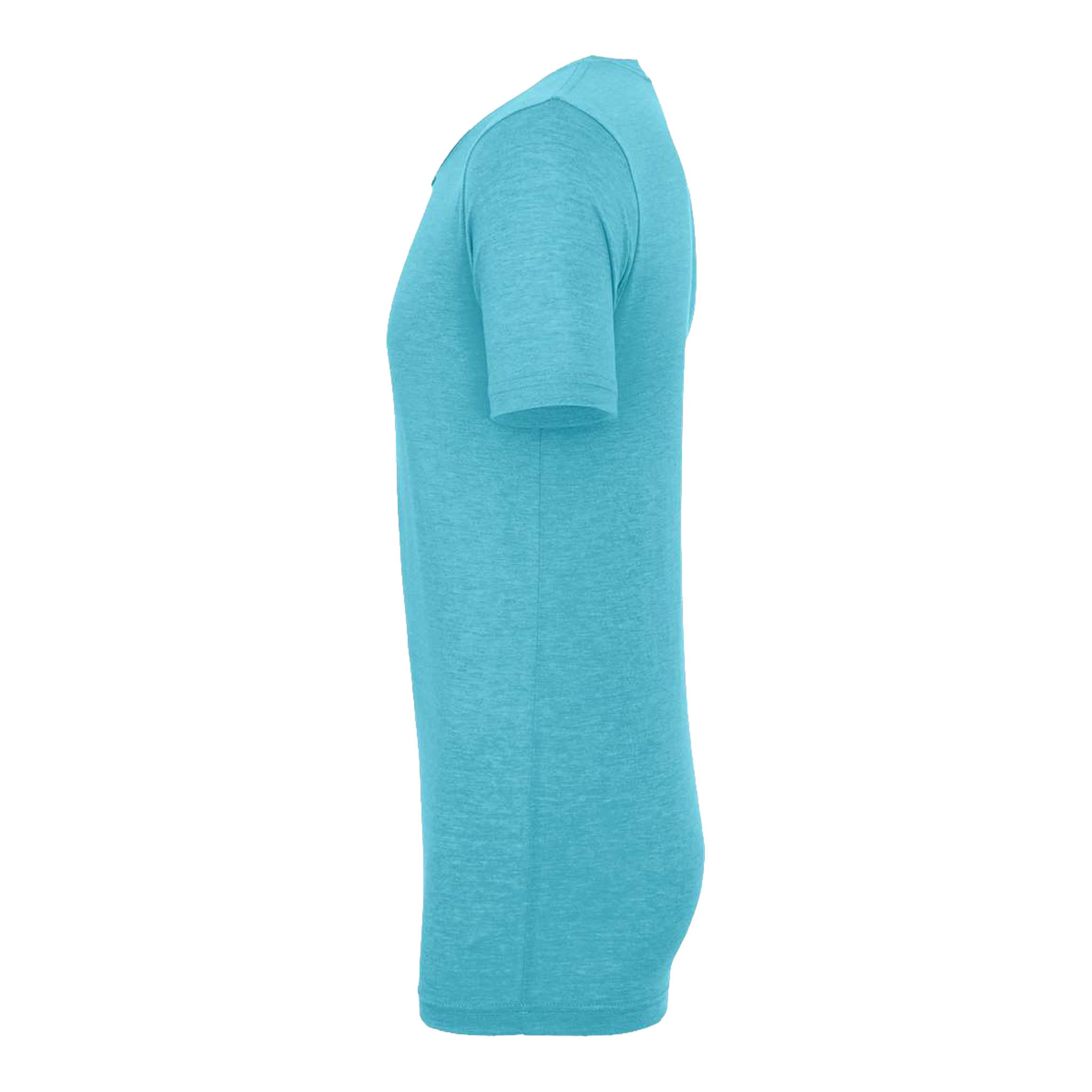 Bella + Canvas 3413 custom short sleeve t-shirt in aqua triblend, left side view