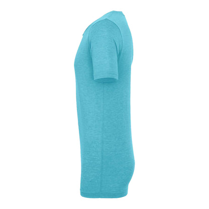 Bella + Canvas 3413 custom short sleeve t-shirt in aqua triblend, left side view