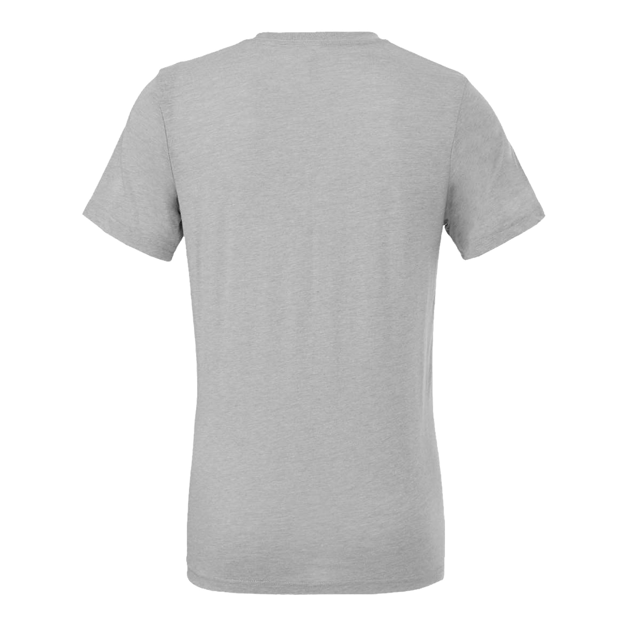 Bella + Canvas 3413 custom short sleeve t-shirt in athletic grey triblend, back view