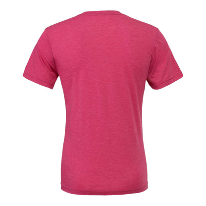 Bella + Canvas 3413 custom short sleeve t-shirt in berry triblend, back view