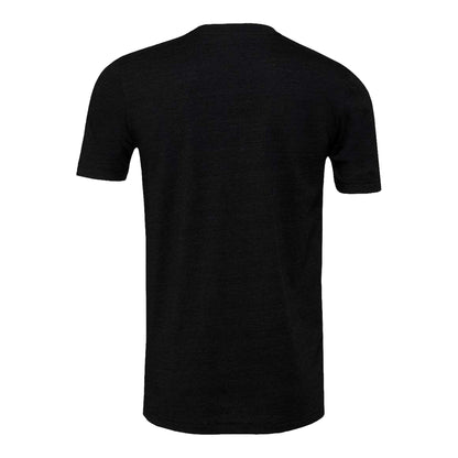 Bella + Canvas 3413 custom short sleeve t-shirt in black heather triblend, back view