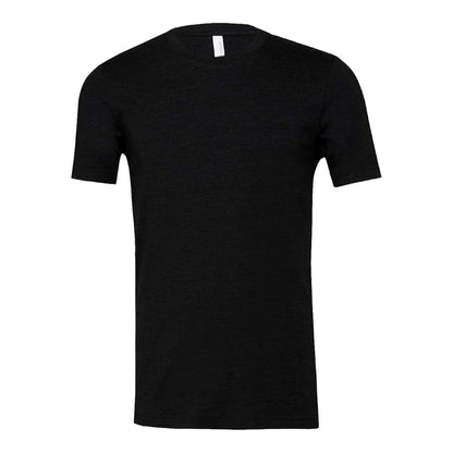 Bella + Canvas 3413 custom short sleeve t-shirt in black heather triblend, front view