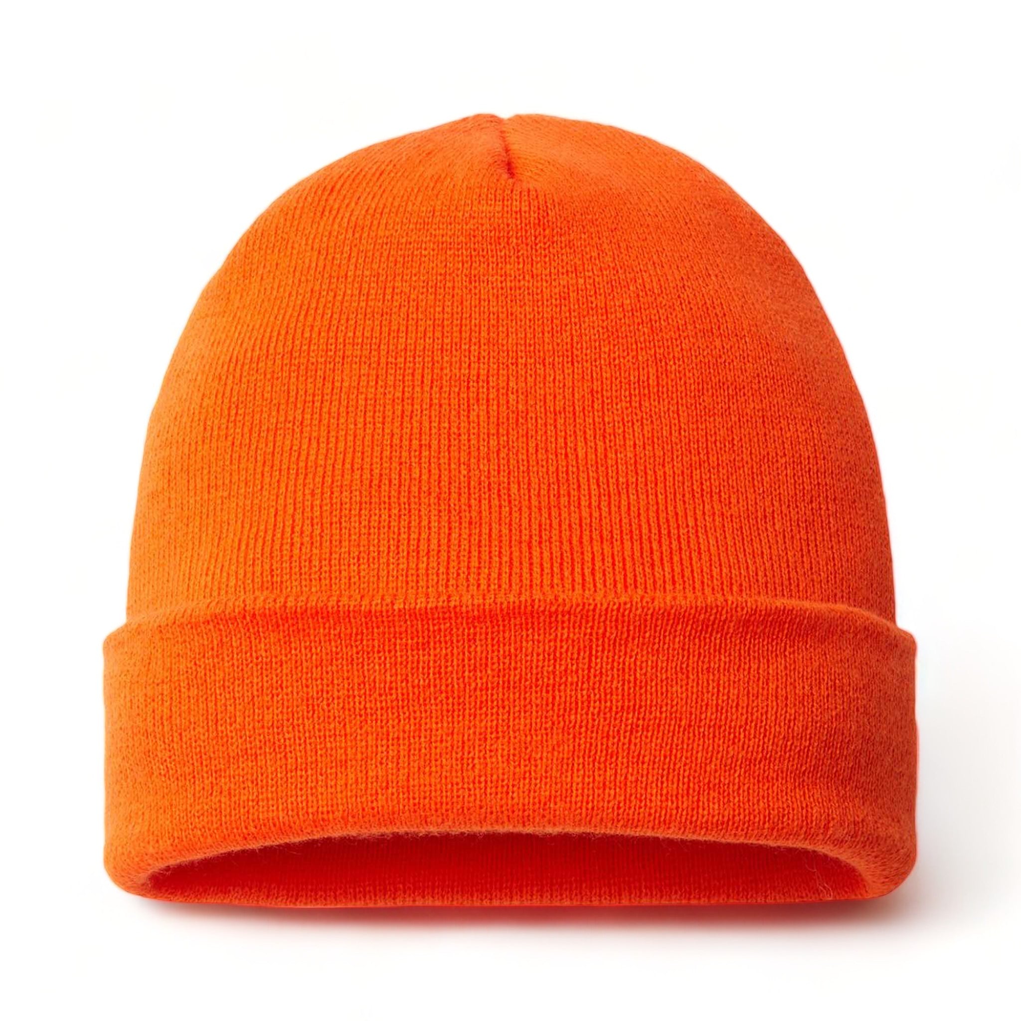 Front view of CAP AMERICA TKN24 custom hat in deep orange