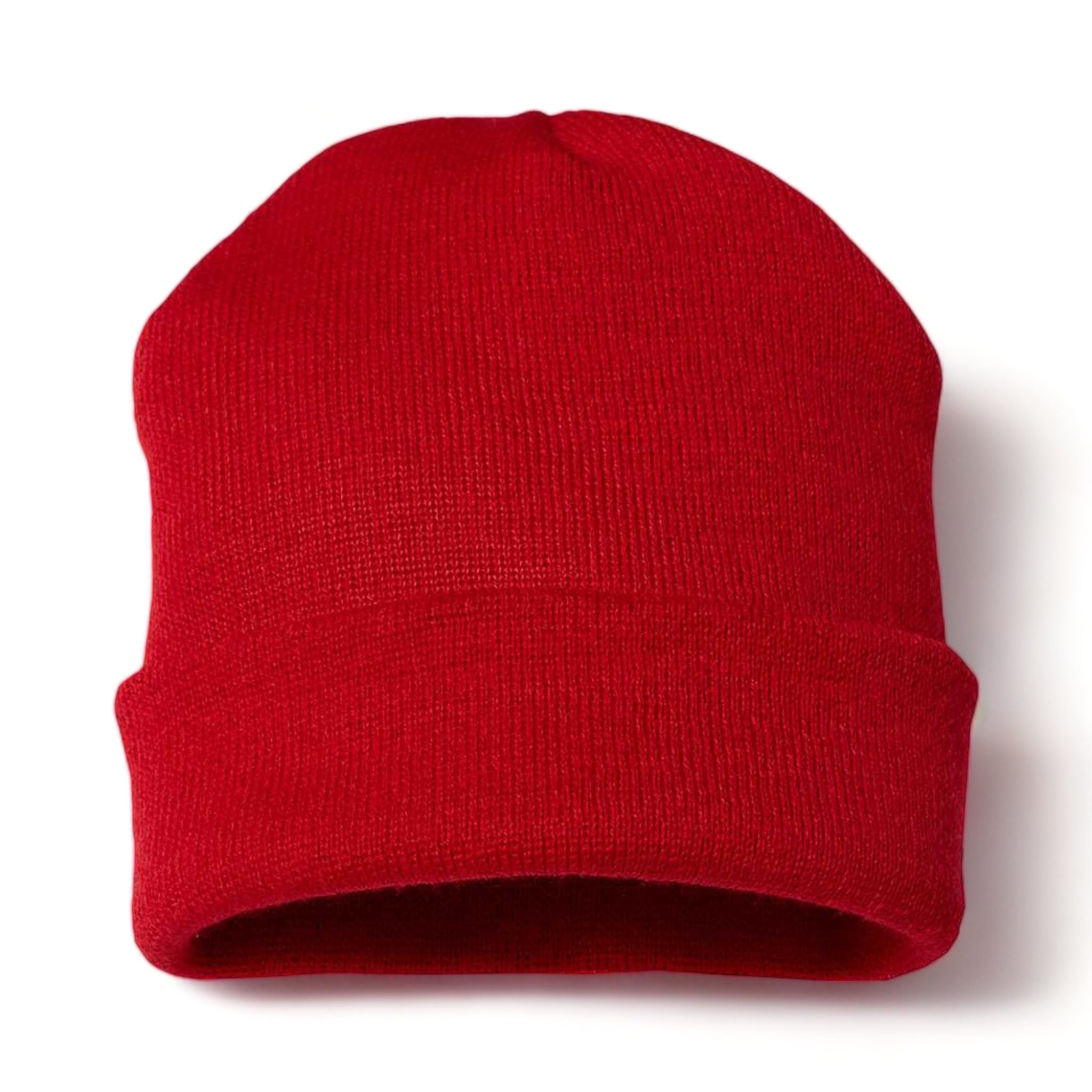 Front view of CAP AMERICA TKN24 custom hat in true red