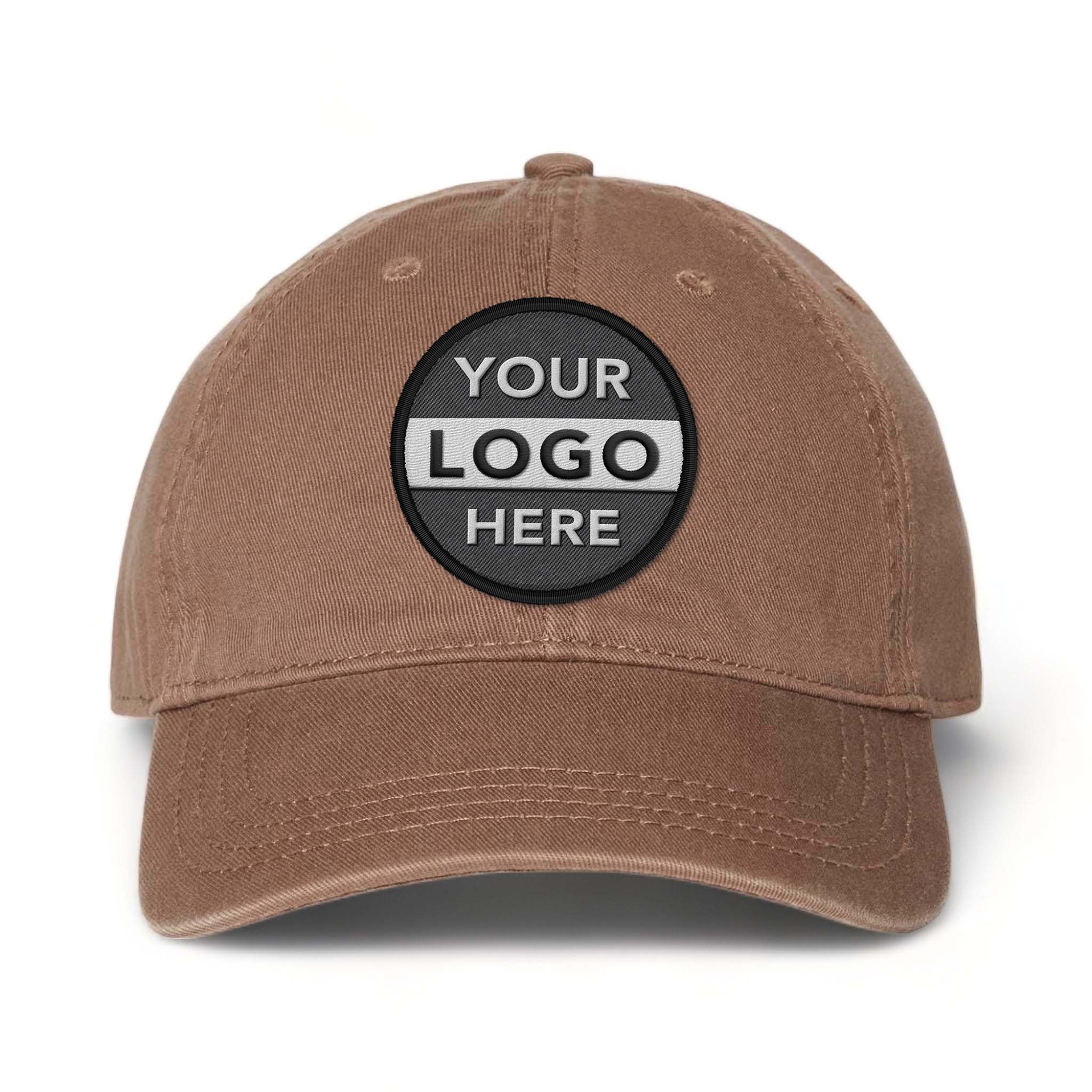 CAP AMERICA i1002 custom embroidered patch hat in brown