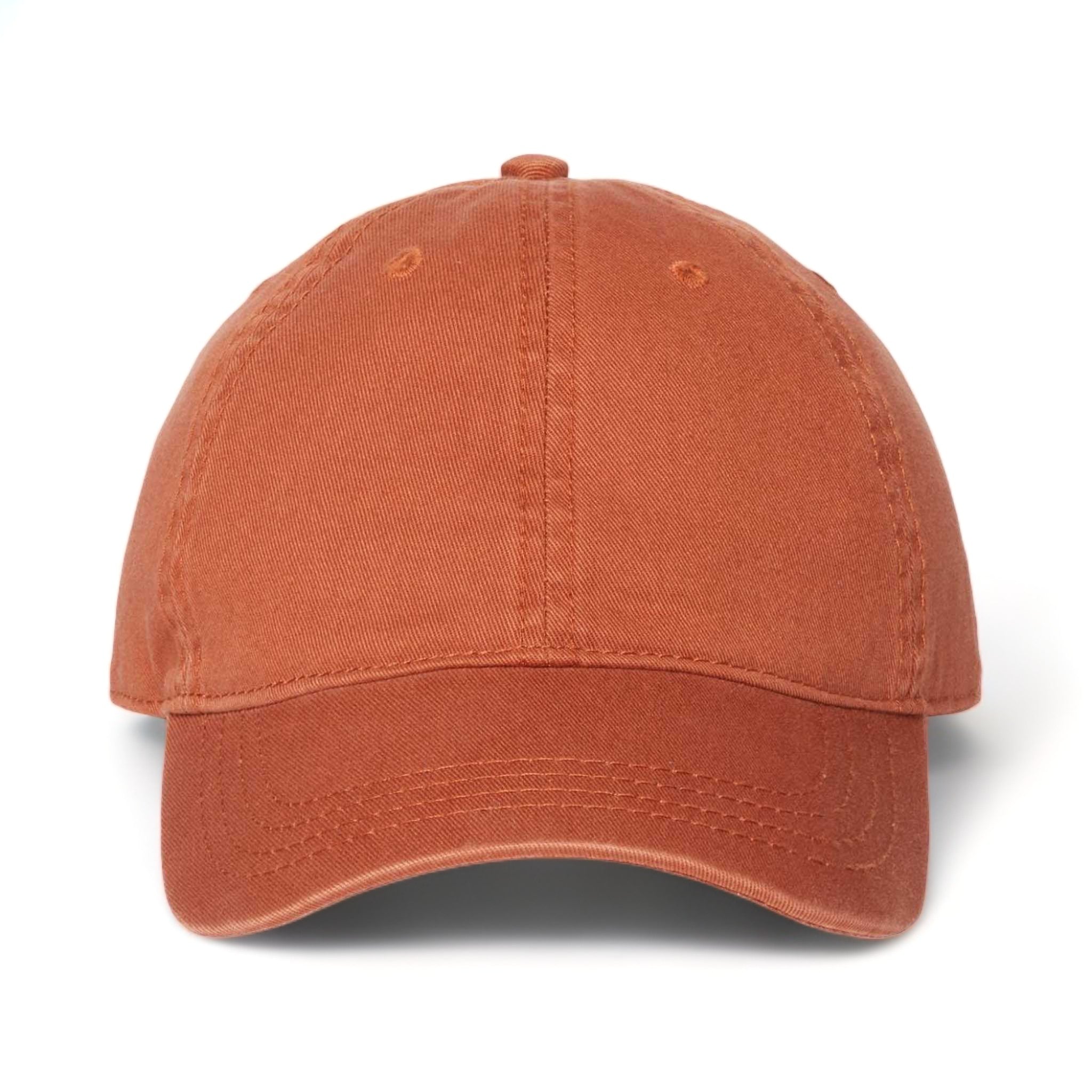 Front view of CAP AMERICA i1002 custom hat in burnt orange