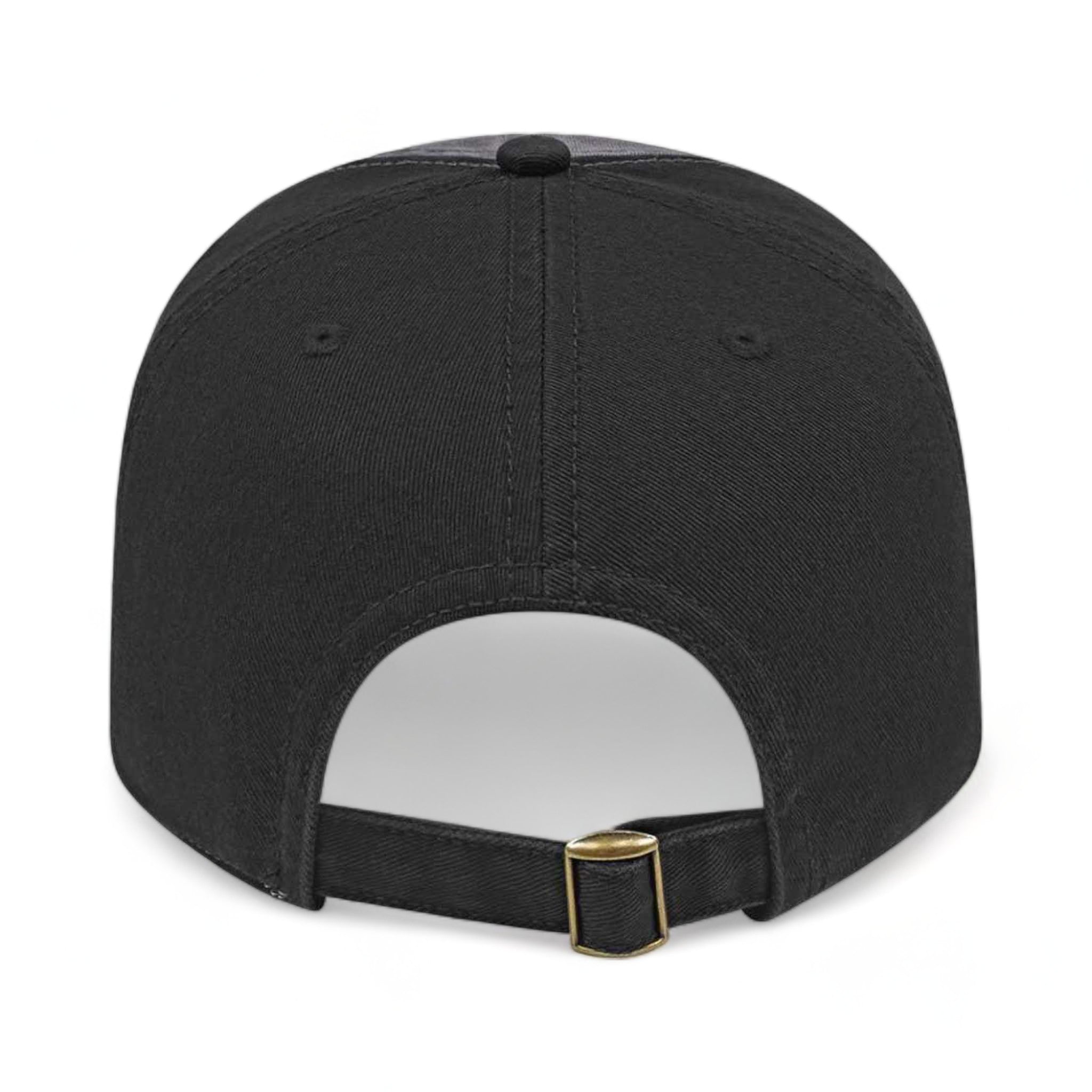 Back view of CAP AMERICA i1002 custom hat in dark grey and black