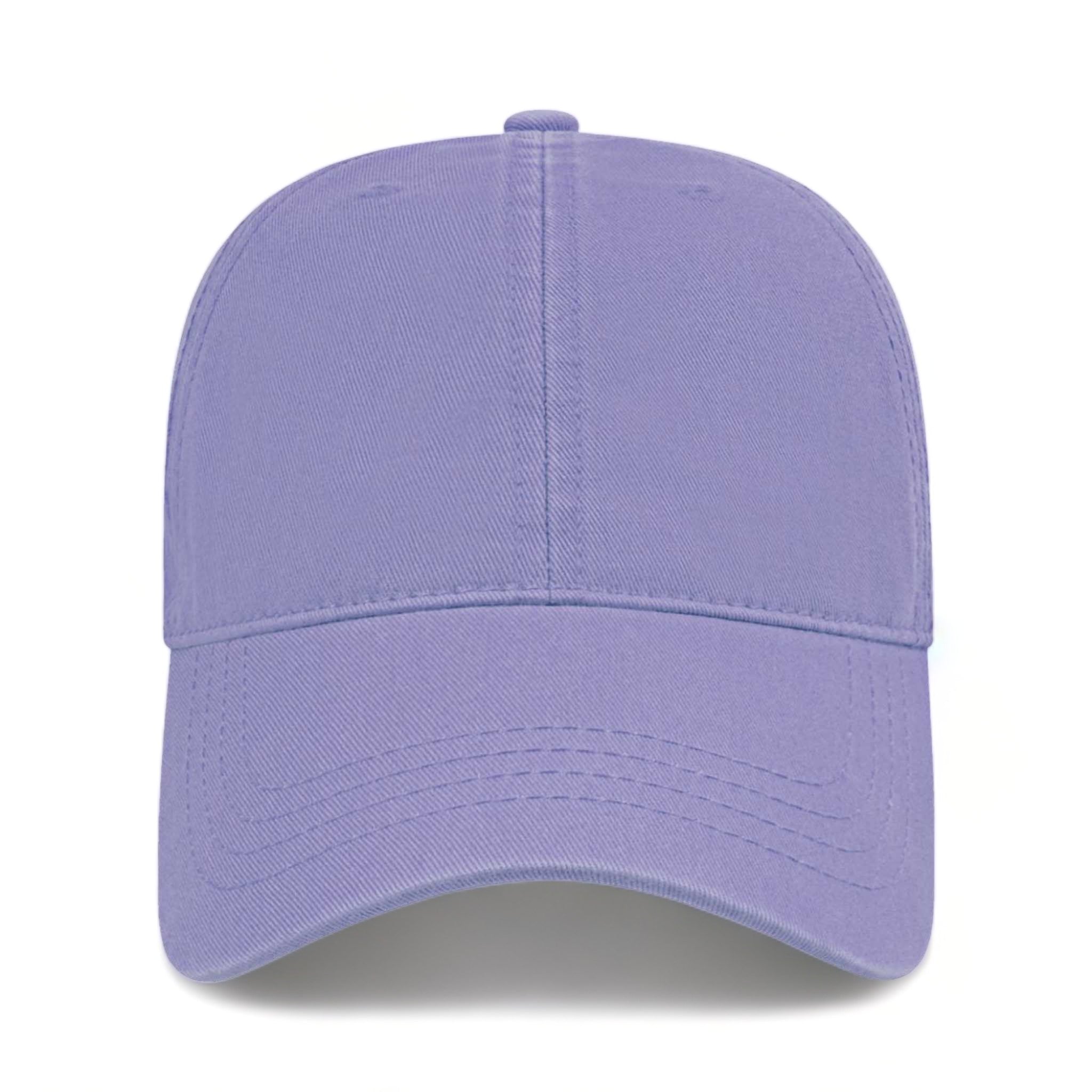 Front view of CAP AMERICA i1002 custom hat in lavender