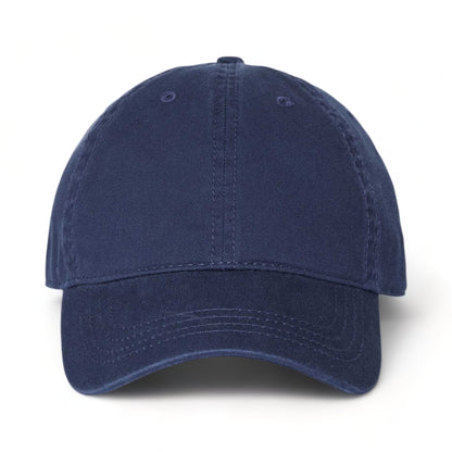 Front view of CAP AMERICA i1002 custom hat in light navy