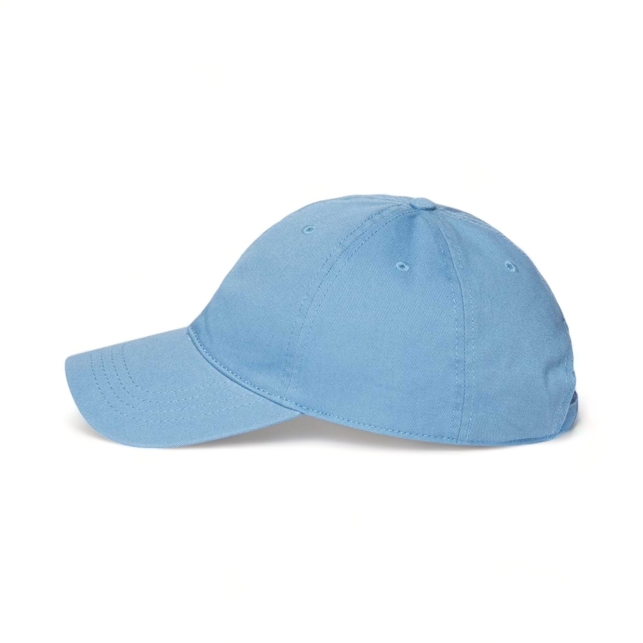 Side view of CAP AMERICA i1002 custom hat in sky blue