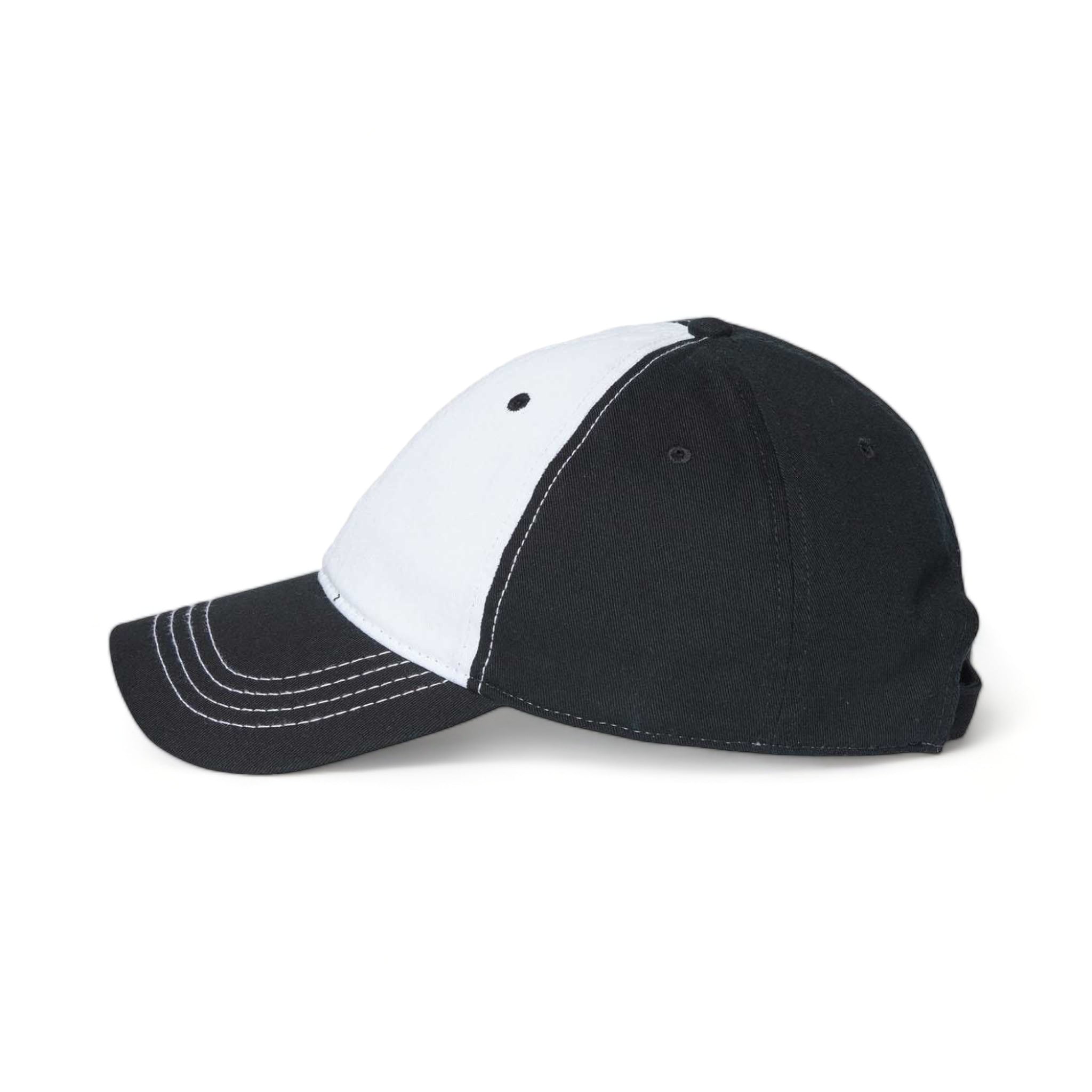 Side view of CAP AMERICA i1002 custom hat in white and black