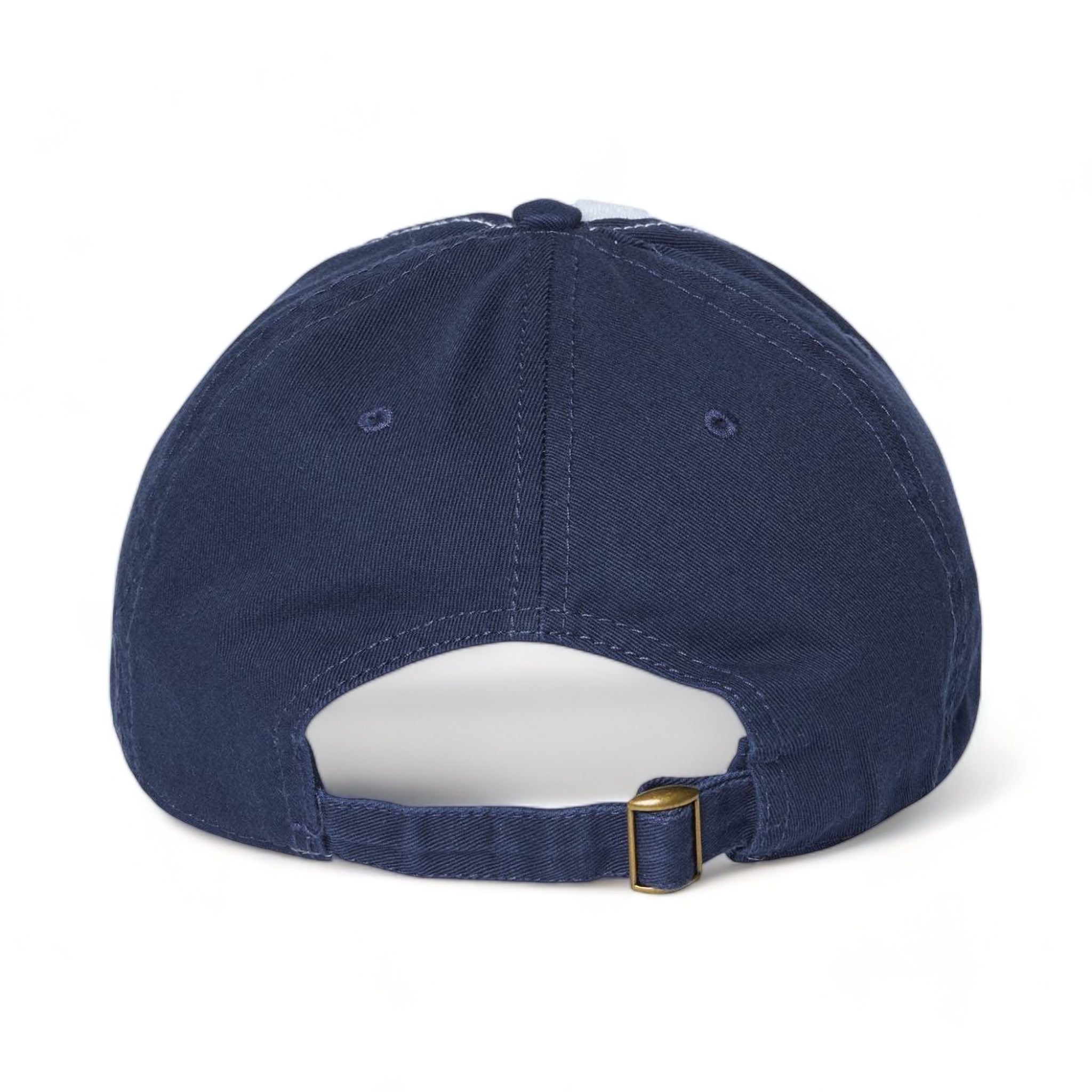 Back view of CAP AMERICA i1002 custom hat in white and light navy