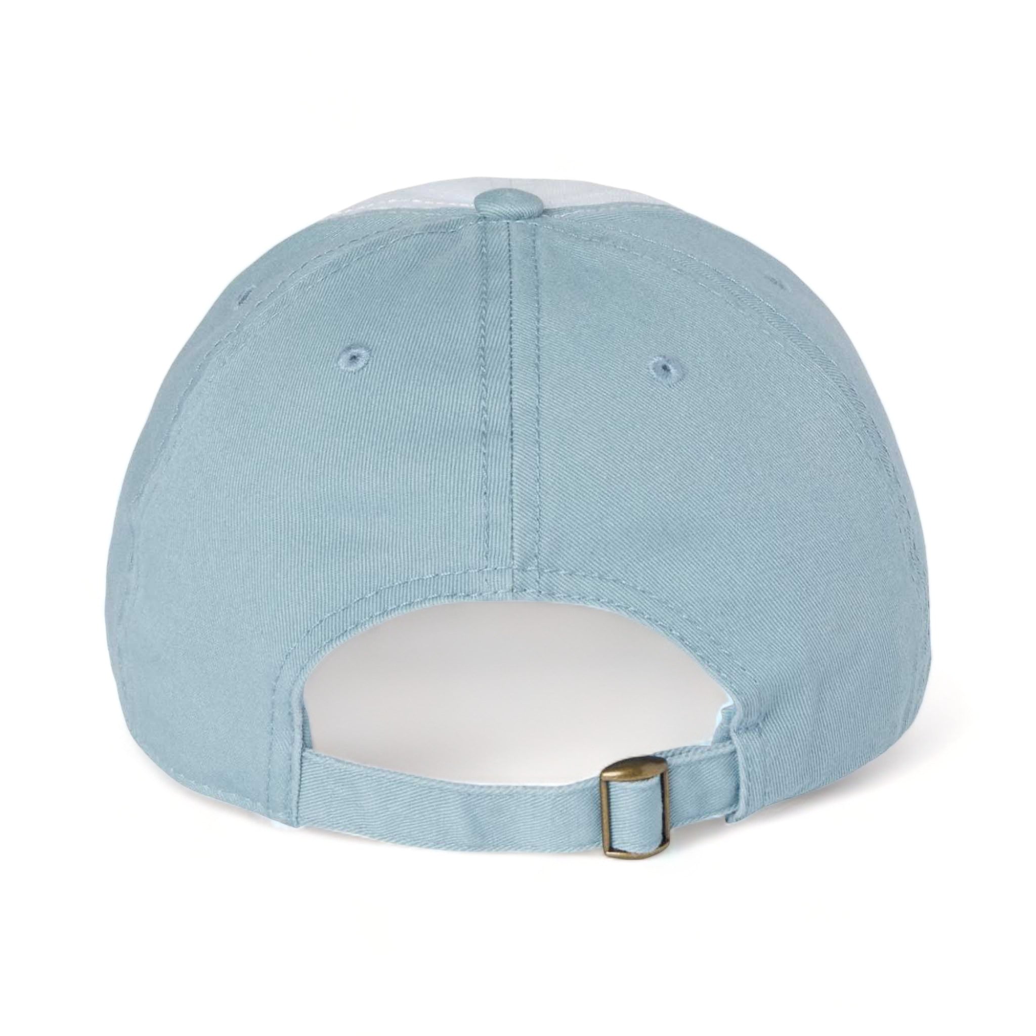 Back view of CAP AMERICA i1002 custom hat in white and smoke blue