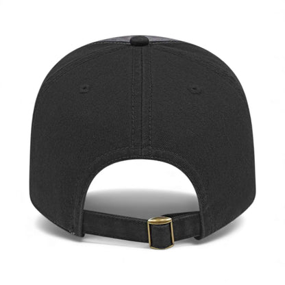 Back view of CAP AMERICA i1002 custom hat in dark grey and black