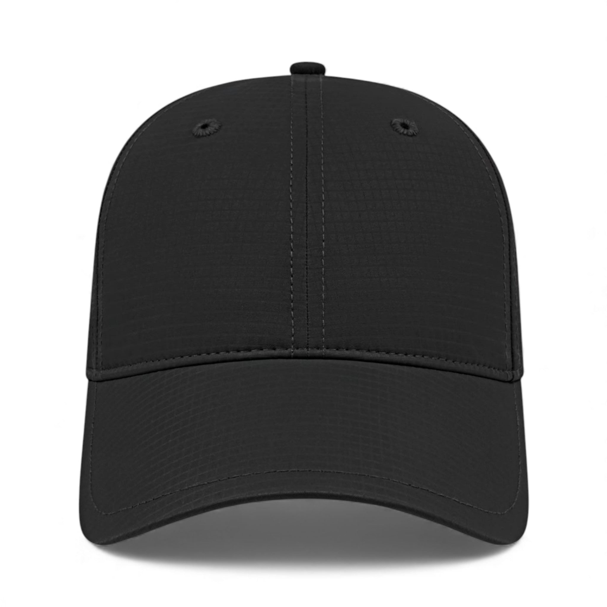 Front view of Cap America i7007 custom hat in black