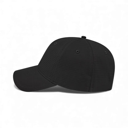 Left side view of Cap America i7007 custom hat in black