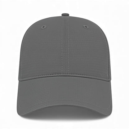 Front view of Cap America i7007 custom hat in charcoal