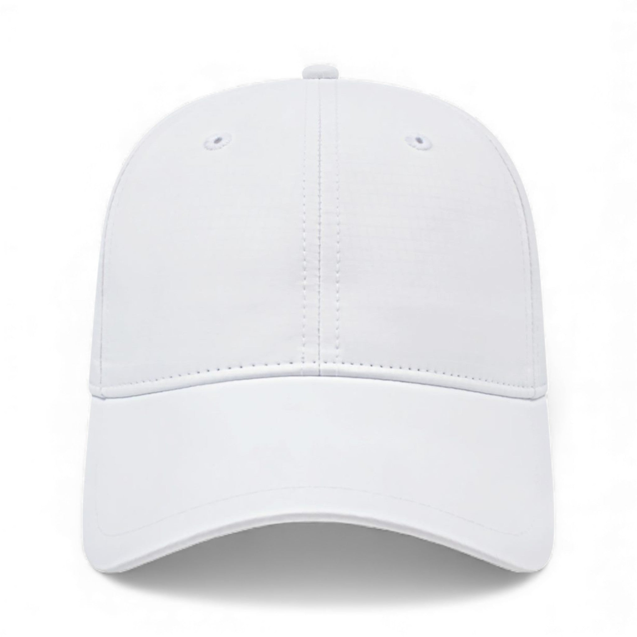 Front view of Cap America i7007 custom hat in white