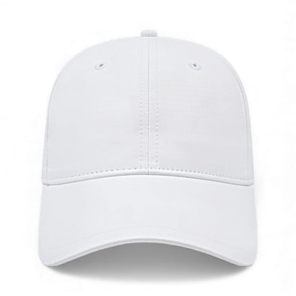Front view of Cap America i7007 custom hat in white