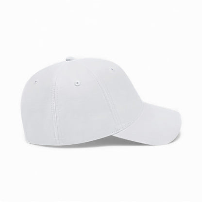 Right side view of Cap America i7007 custom hat in white