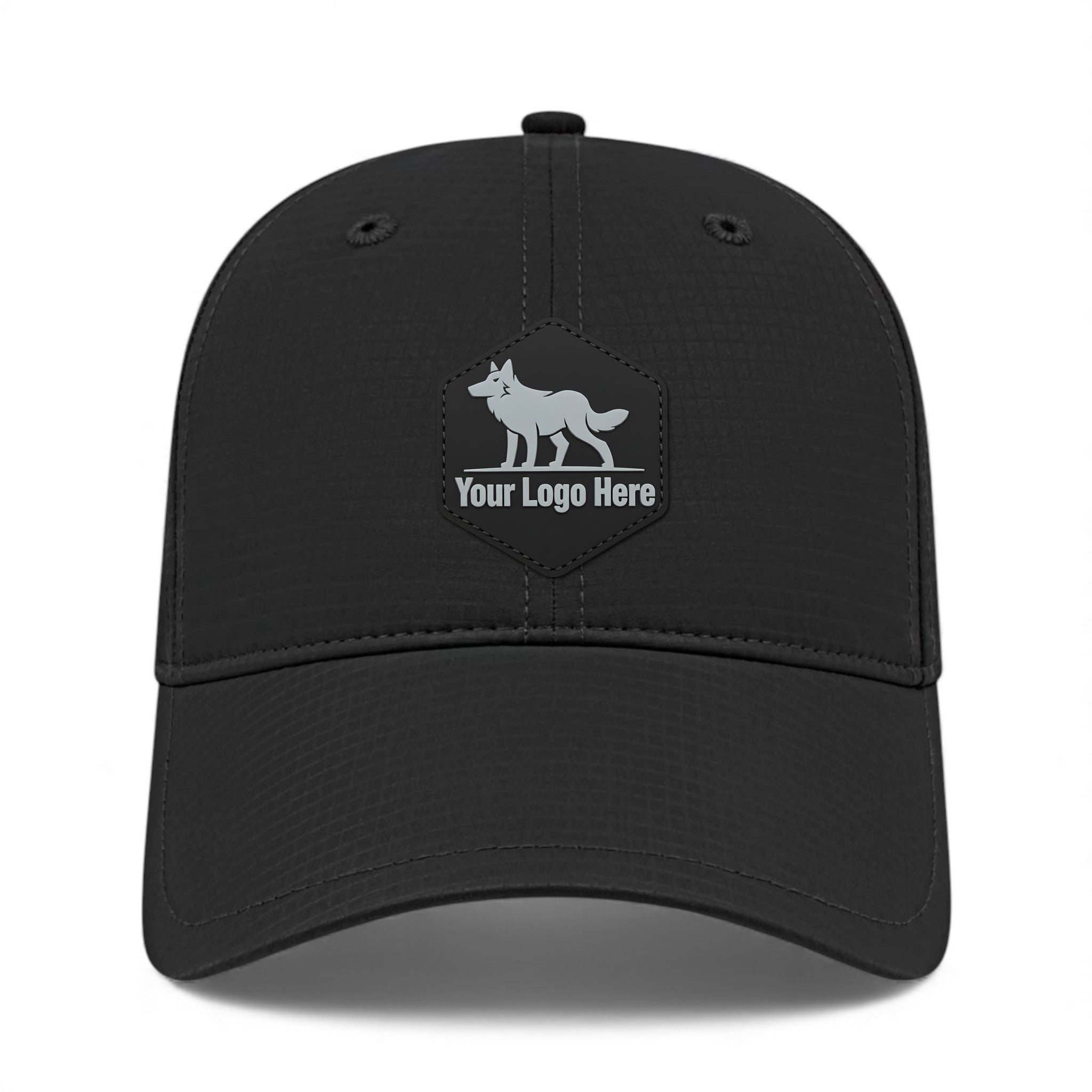 PVC patch preview of Cap America i7023 custom hat in black