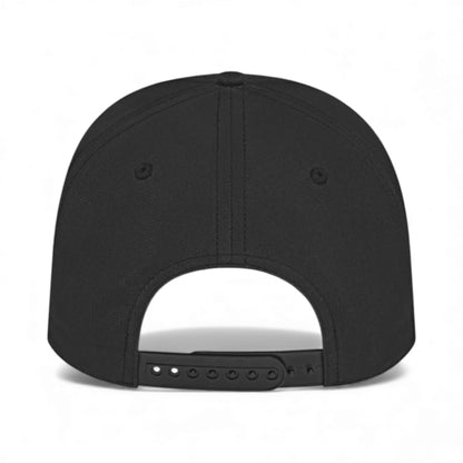 Back view of Cap America i7256 custom hat in black and white