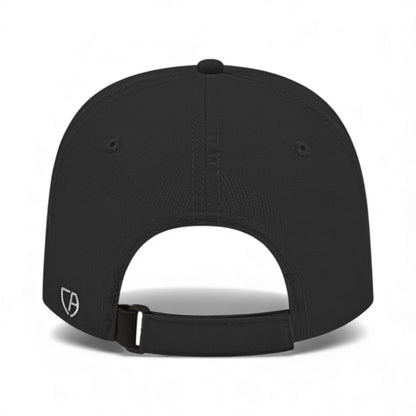 Back view of Cap America i8522 custom hat in black