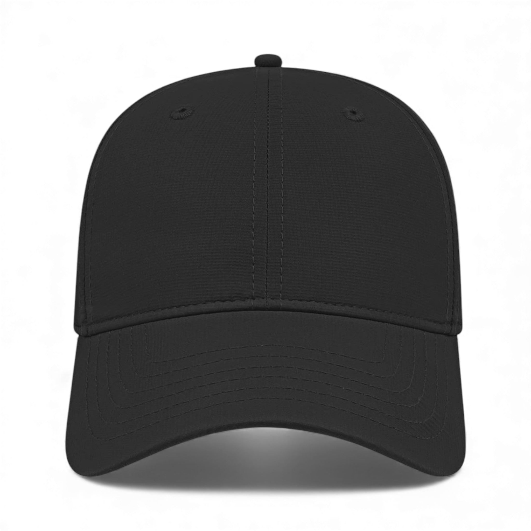 Front view of Cap America i8522 custom hat in black