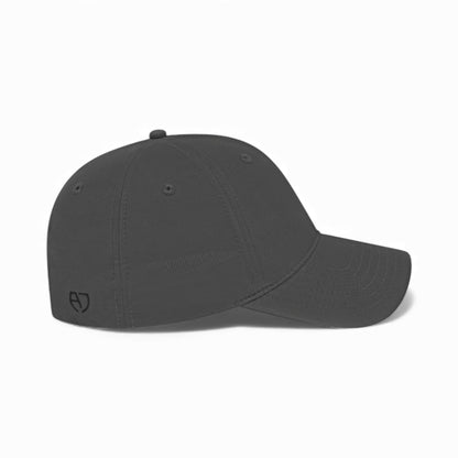 Right side view of Cap America i8522 custom hat in graphite