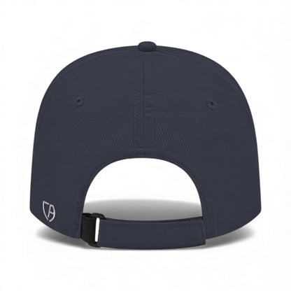 Back view of Cap America i8522 custom hat in navy