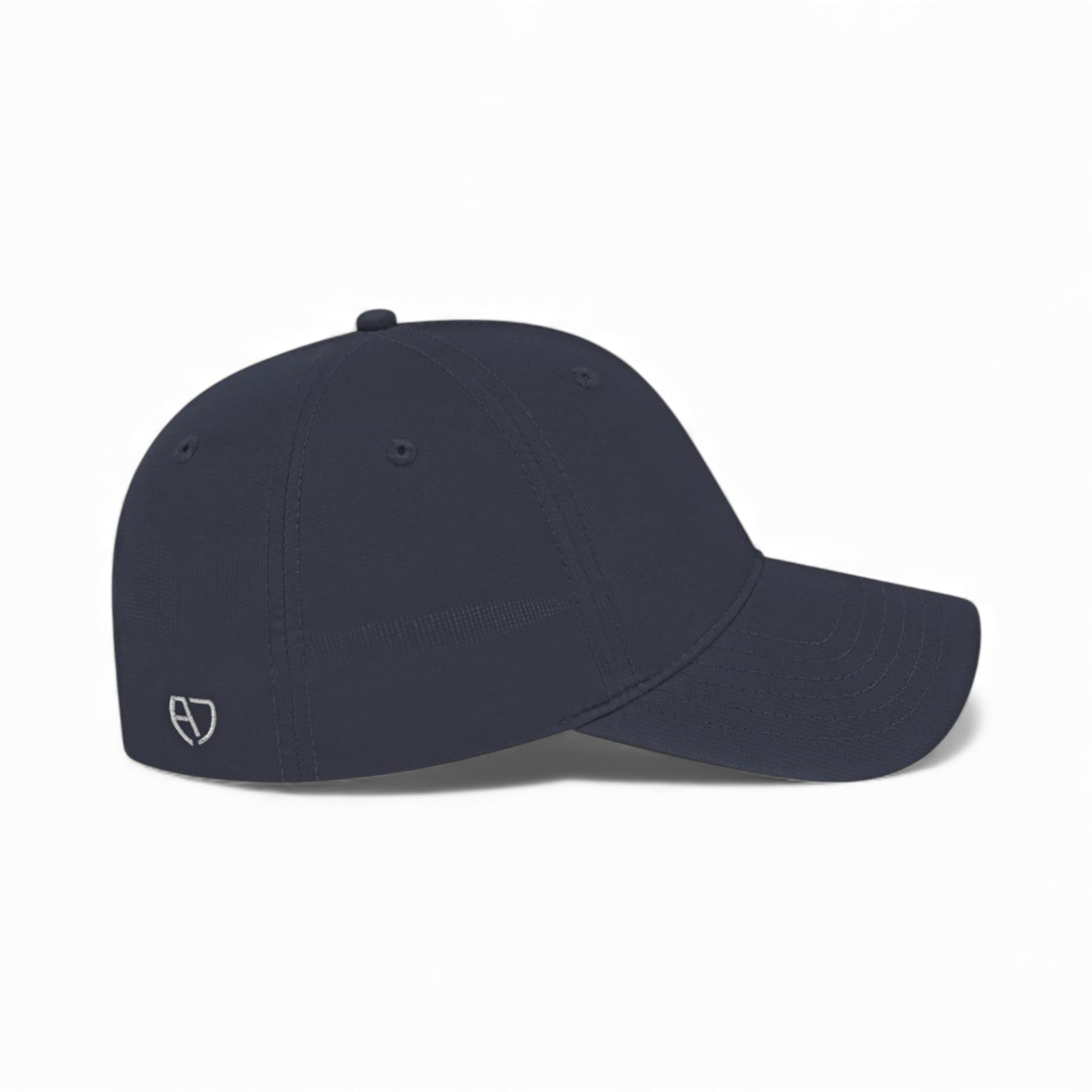 Right side view of Cap America i8522 custom hat in navy