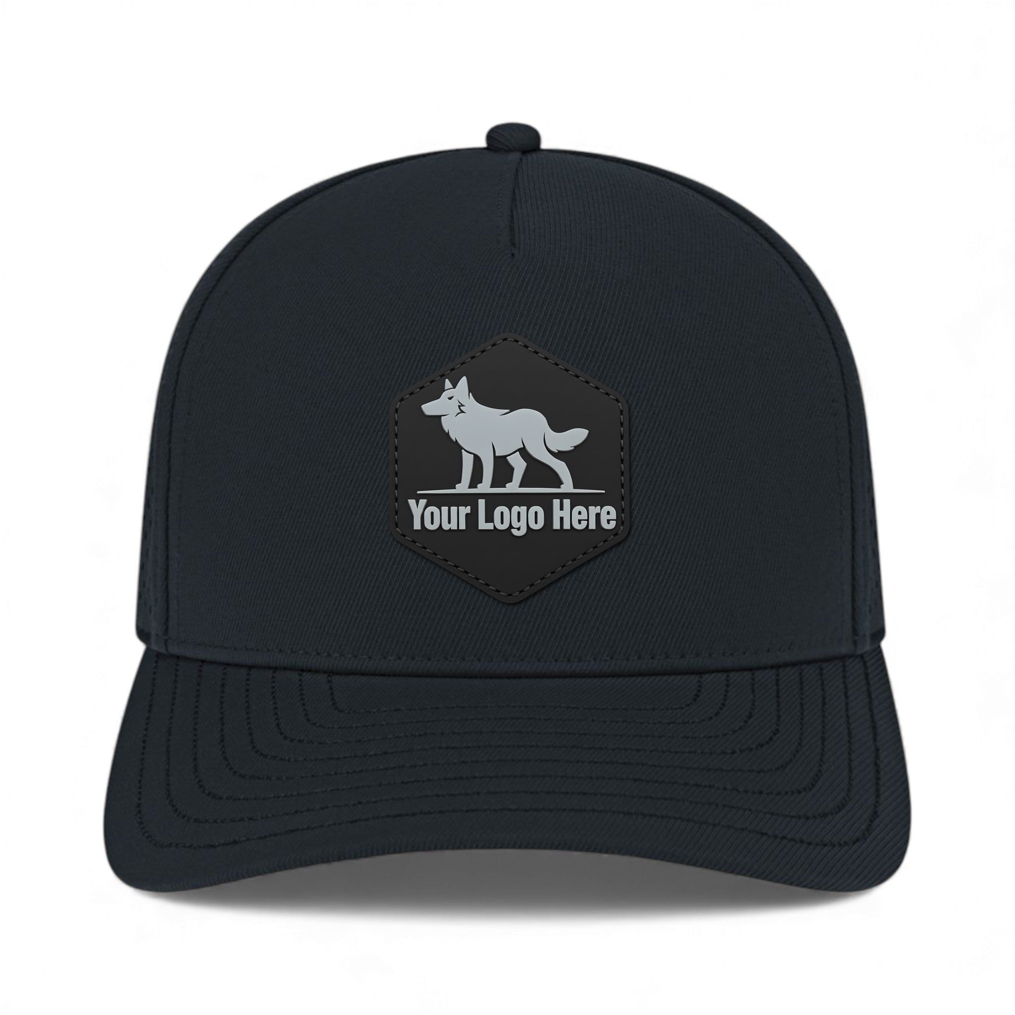 PVC patch preview of Cap America i8540 custom hat in black