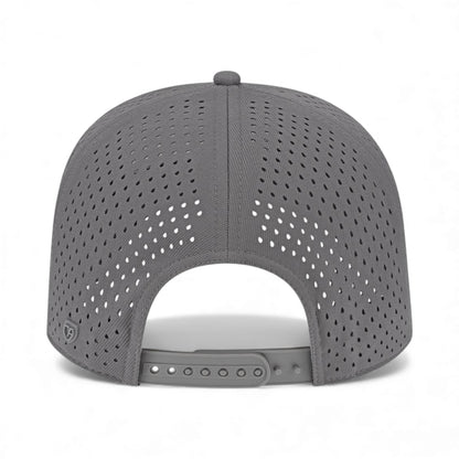 Back view of Cap America i8540 custom hat in charcoal