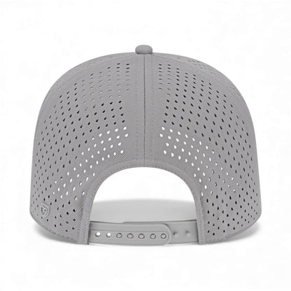 Back view of Cap America i8540 custom hat in silver