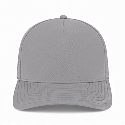 Front view of Cap America i8540 custom hat in silver