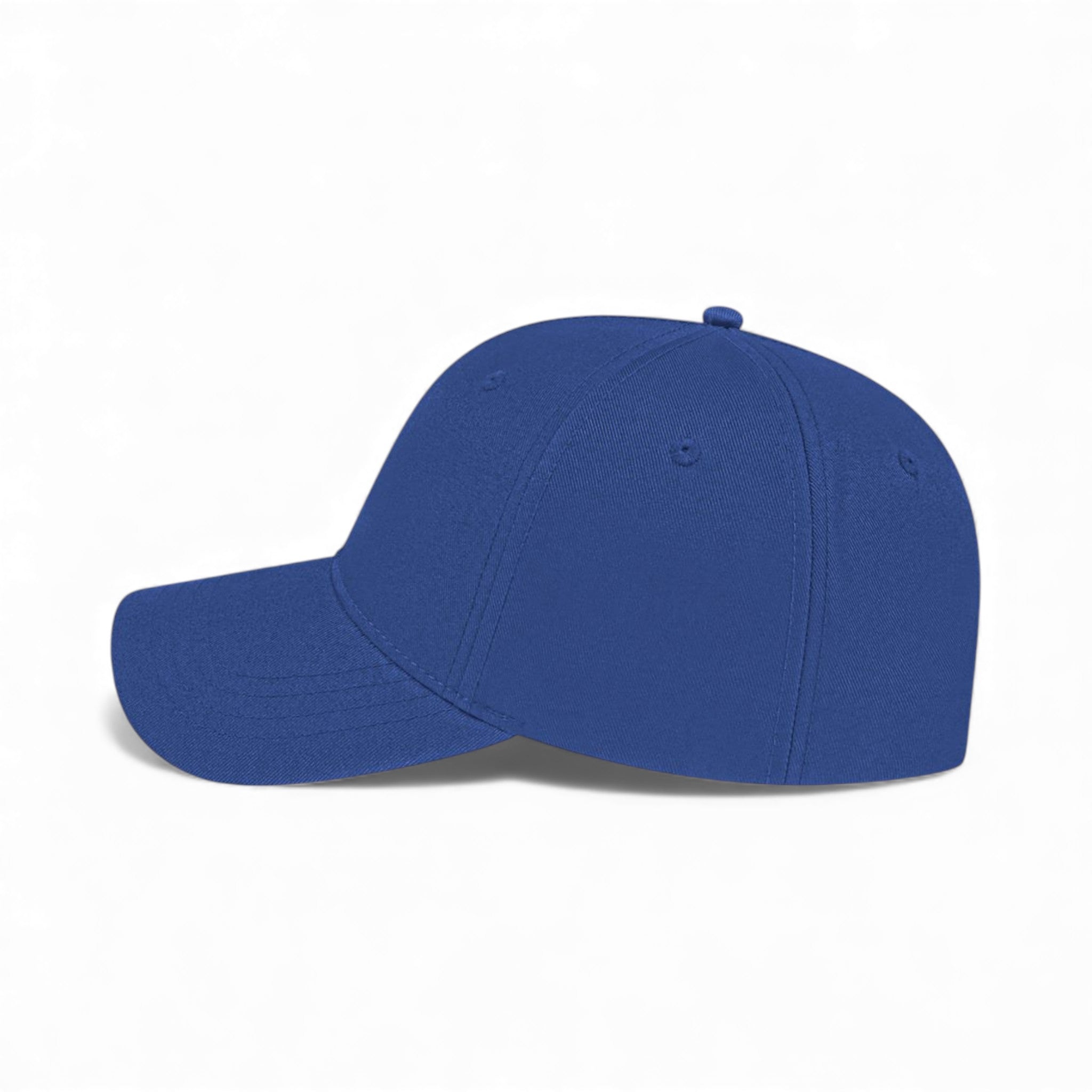Left side view of Cap America x700 custom hat in royal