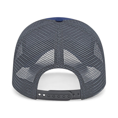 Back view of Cap America x800 custom hat in royal and charcoal